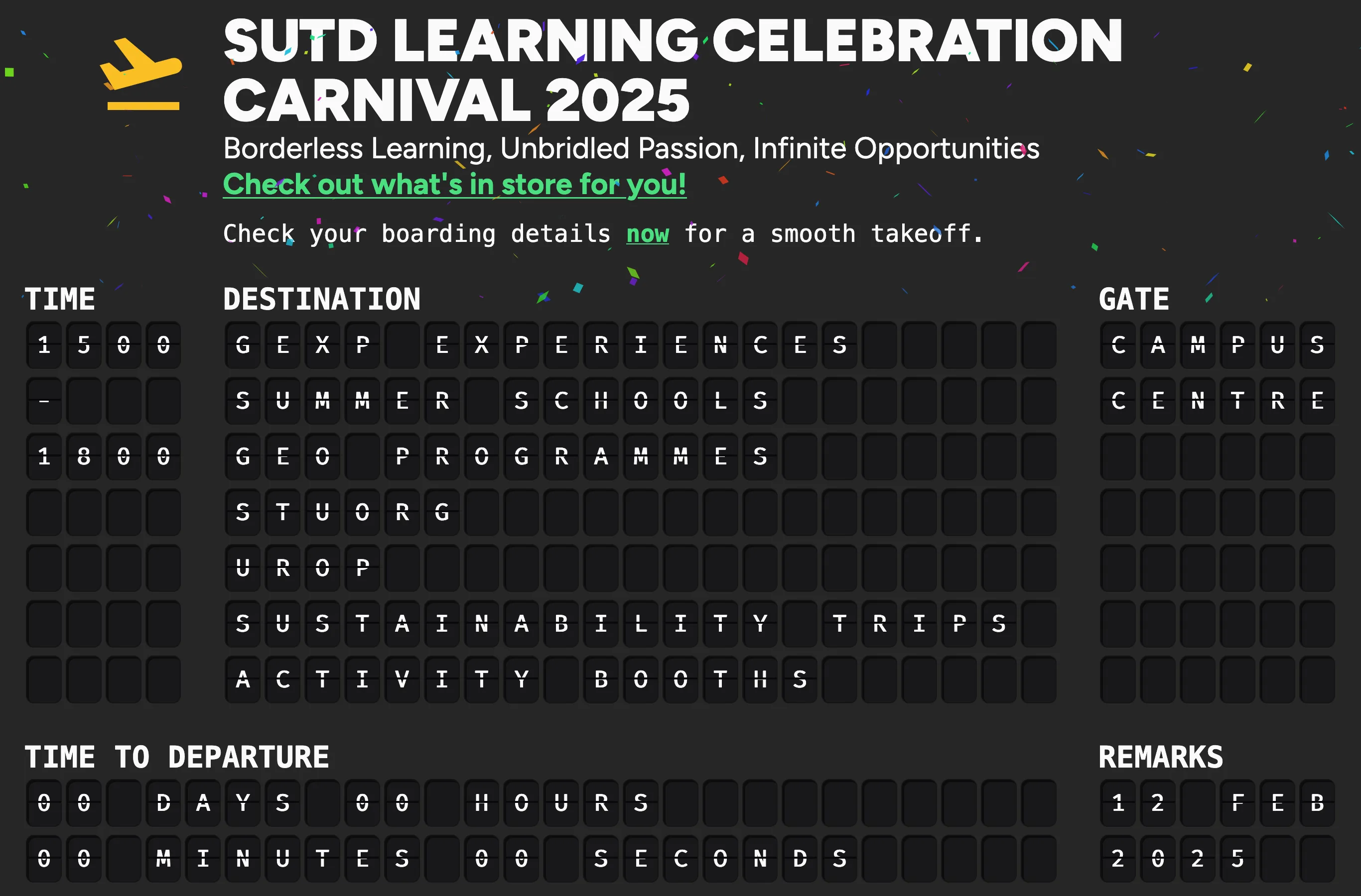 Learning Celebration Carnival 2025 preview showing event countdown